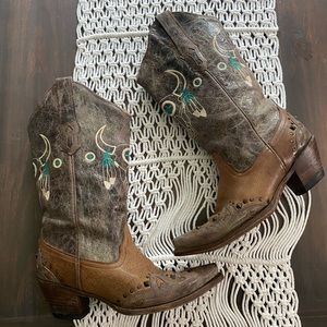 Corral studded longhorn western cowboy boots